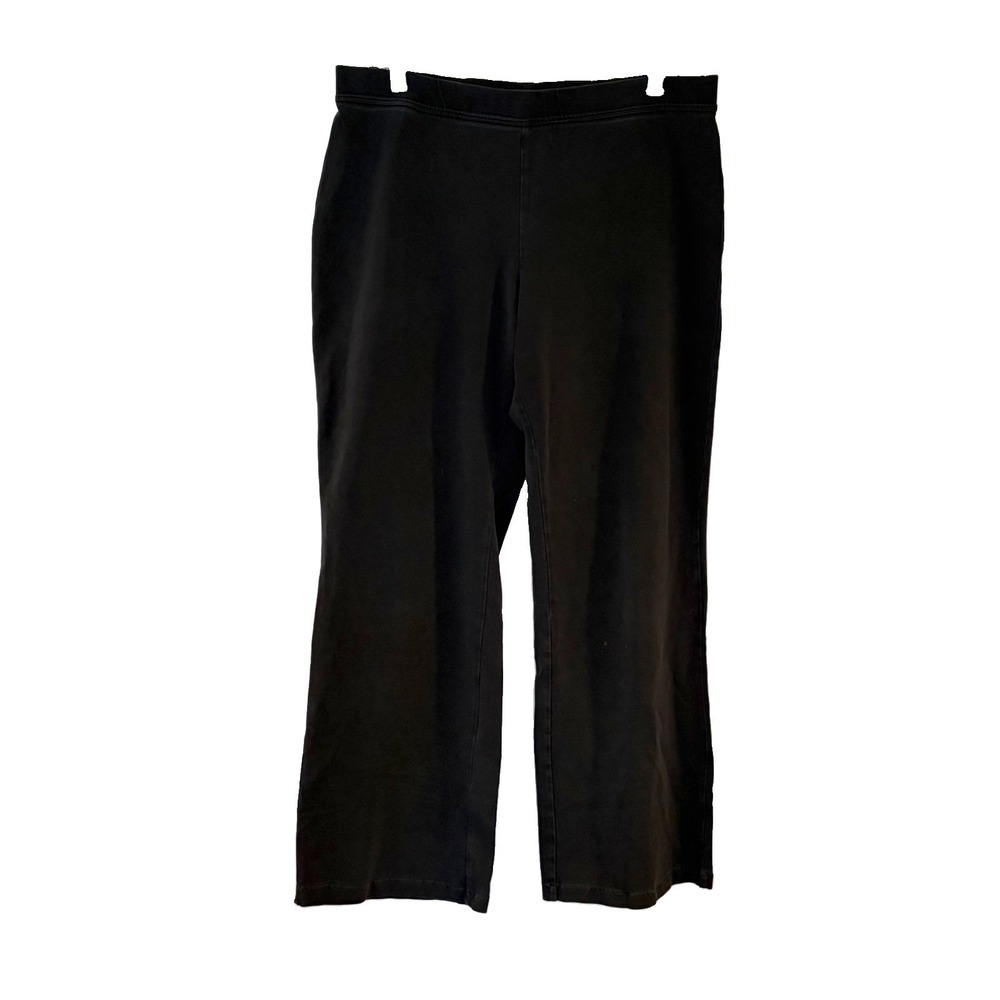 LL Bean Pants Womens MP Black Perfect Fit Pull On Straight Leg Elastic Waist